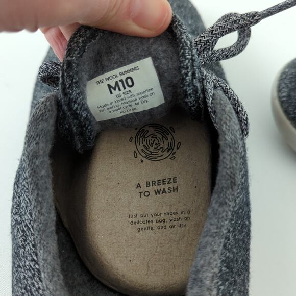 Allbirds Men\'s Wool Runners Gray Size 10 Lace Up Sneaker Low Top Merino Shoes